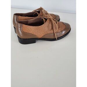 Aerosoles Accomplishment Womens Taupe Leather Oxfords Lace Up Size 7M Shoes